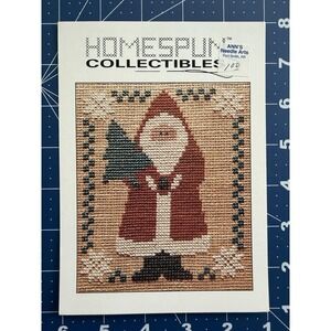 Homespun collectibles Hooded Santa With Christmas Tree Cross Stitch Pattern